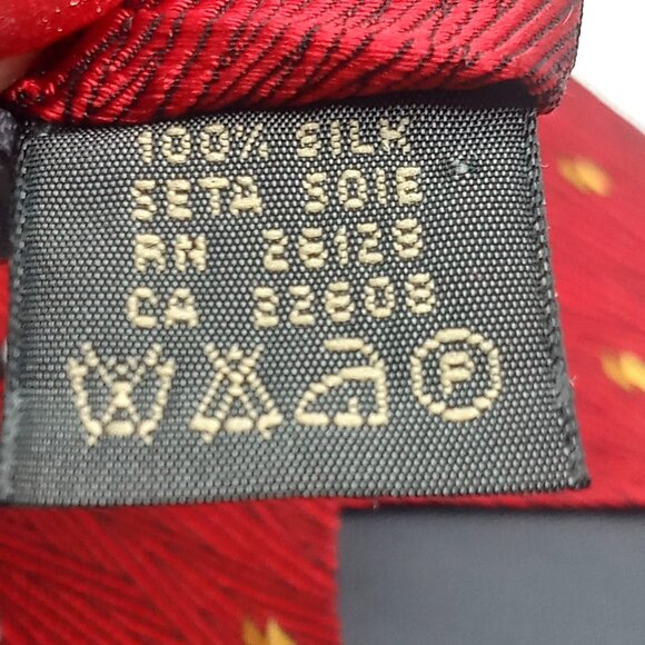 Men's Necktie Echo 100% Silk Red Geometric Pattern 57.5" Length Tie - Picture 9 of 12
